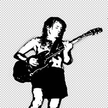 Drawing Of Angus Young Stock Illustration