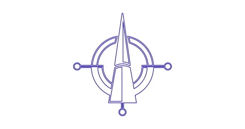 Drawing animation of navigation direction icon Stock Footage 147798533