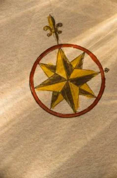 Drawing of an antique compass Stock Photos