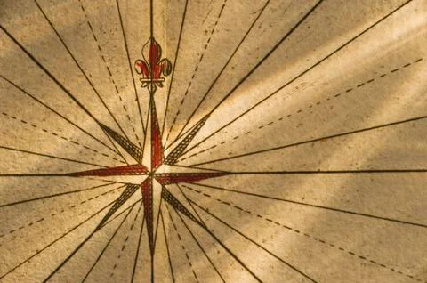 Drawing of an antique compass Stock Photos