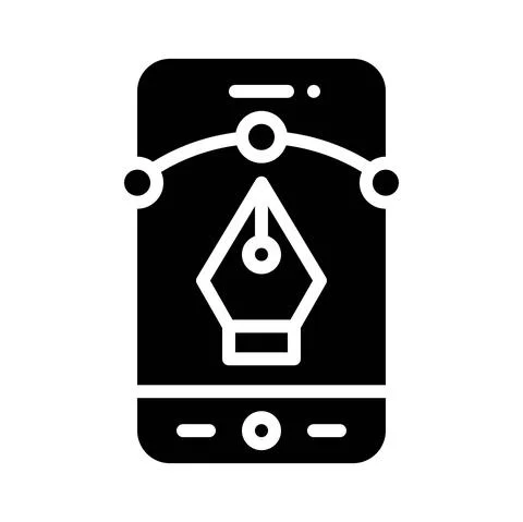 Drawing App icon, Mobile application vector illustration Stock Illustration