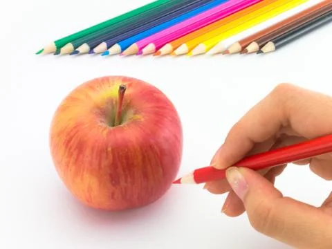 Drawing Apple Foto stock