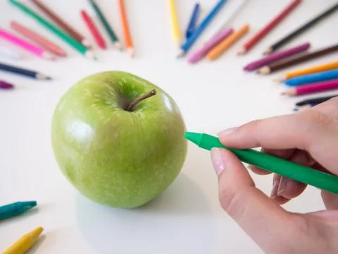Drawing Apple Stock Photos