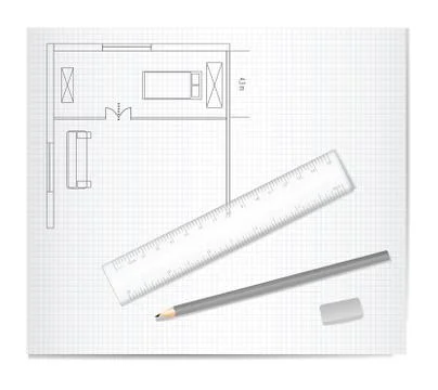Drawing architecture sketch Stock Illustration