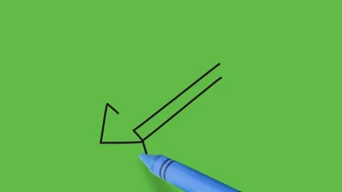 Drawing of an arrow on green background 動画素材 135654761