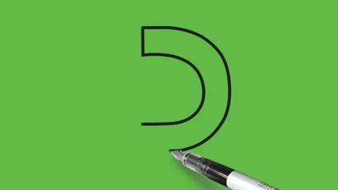 Drawing an arrow at left end curve with blue color on green background 動画素材 137696583