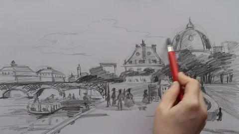 Drawing Art Process Stock Footage 98866302