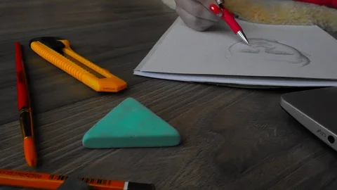 Drawing Artist Stock Footage 99686928