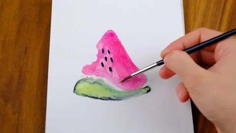 Drawing arts watermelon slice Stock-Footage 236280636