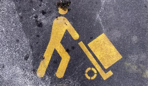 Drawing on asphalt Stock Photos