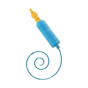 Drawing audio cable plug computer Illustrazione stock