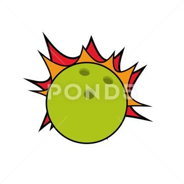 Drawing ball bowling strike design Stock Illustration