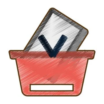 Drawing basket buying online computer wireless Stock Illustration