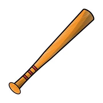 Drawing bat baseball equipment Stock Illustration