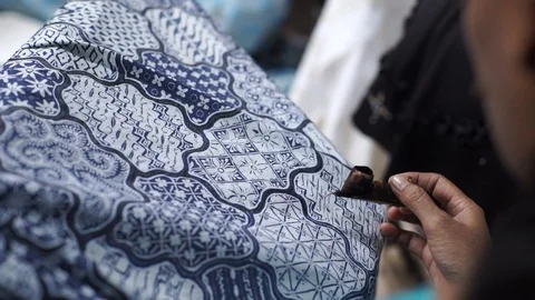 Drawing Batik Tulis Stock Footage 95621830