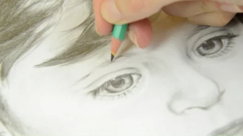 Drawing beautiful portret Stock Footage 148323145