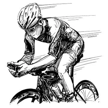 Drawing of the bicycle competition  Illustrazione stock