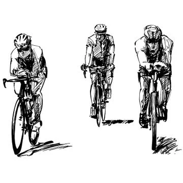 Drawing of the bicycle competition  Illustrazione stock