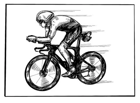 Drawing of the bicycle competition  Illustrazione stock
