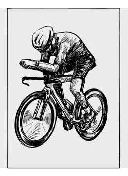 Drawing of the bicycle competition  Stock Illustration