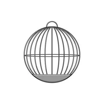Drawing bird cage cartoon vector illustration Stock Illustration
