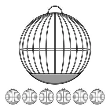 Drawing bird cage cartoon vector graphic Stock Illustration