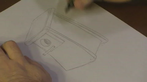 Drawing a Birdhouse Stock Footage 581369