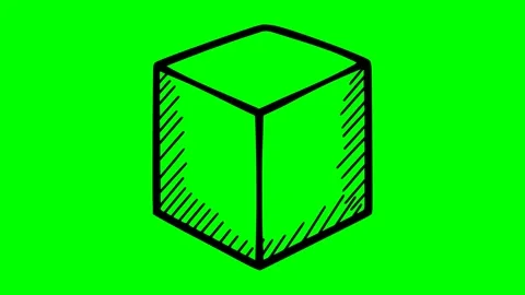 Drawing black and white cube 3D animation Stock Footage 335173719