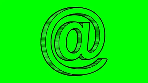 Drawing black and white isometric arroba symbol Stock Footage 332813142