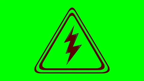 Drawing black concept icon high voltage signage red flash animation Video stock 338037800