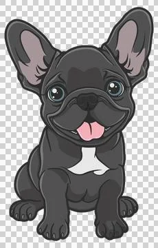 Drawing-of-a-black-dog-without-background Stock Illustration