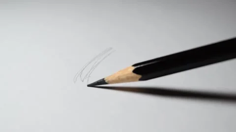 Drawing with black pencil Stock Footage 337415731