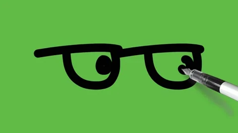 Drawing a black spectacles eye turn right side with black and  yellow colour Vidéo 151682785