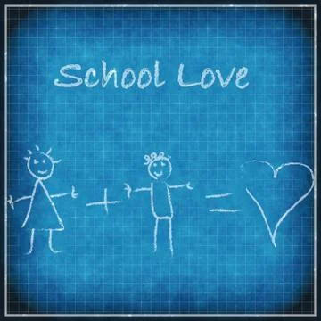 Drawing  on the blackboard Stock Illustration