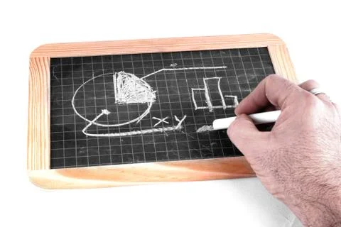 Drawing on blackboard Stock Photos