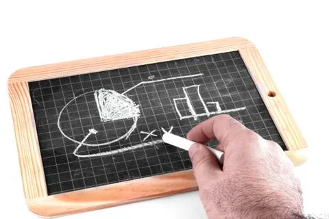 Drawing on blackboard Stock Photos