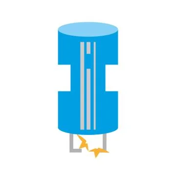 Drawing blue electrical component transistor Stock Illustration