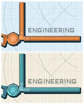 Drawing board composition Illustrazione stock