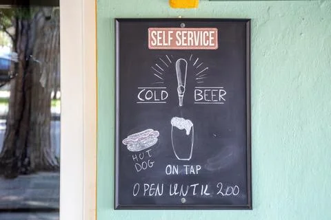 Drawing board outside the pub Stock Photos