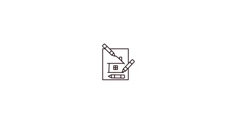 Drawing Board Sketching Hands Line Icon Animation Stock Footage 346743652