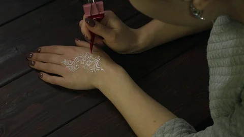 Drawing on the body Stock Footage 81549238