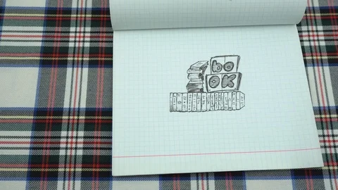 Drawing with book Stock Footage 105525198