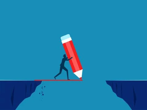 Drawing bridge lines. Vector illustration Illustrazione stock