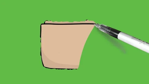 Drawing brown colour empty folder on abstract green background Видео 157429183
