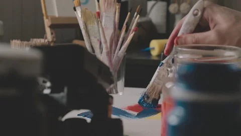 Drawing With Brush Stock Footage 79218489