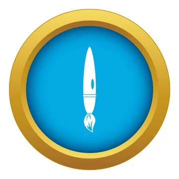 Drawing brush icon blue vector isolated Illustration