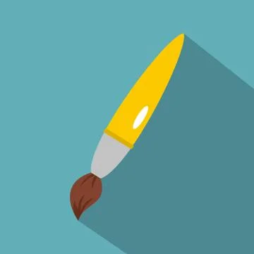 Drawing brush icon, flat style Illustration