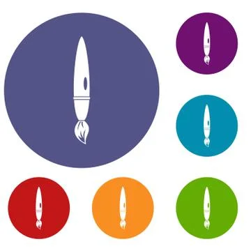 Drawing brush icons set Illustration