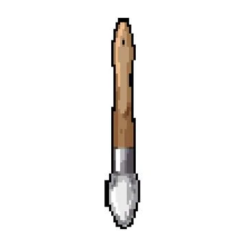 Drawing brush paint pixel art vector illustration Stock Illustration
