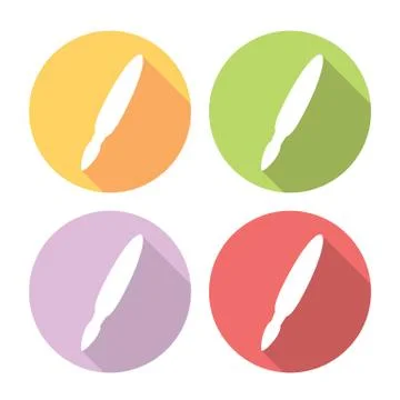 Drawing Brush Tool Flat Icons Set Stock Illustration